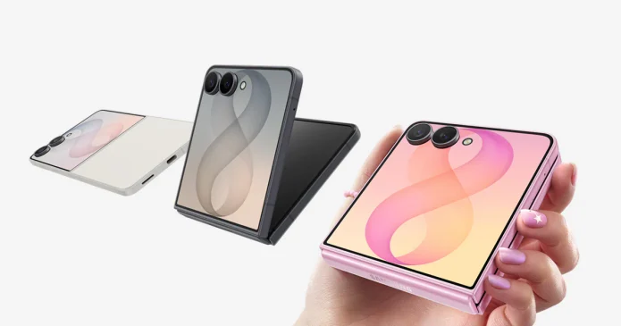 Galaxy Z Flip8 folded and unfolded side by side.