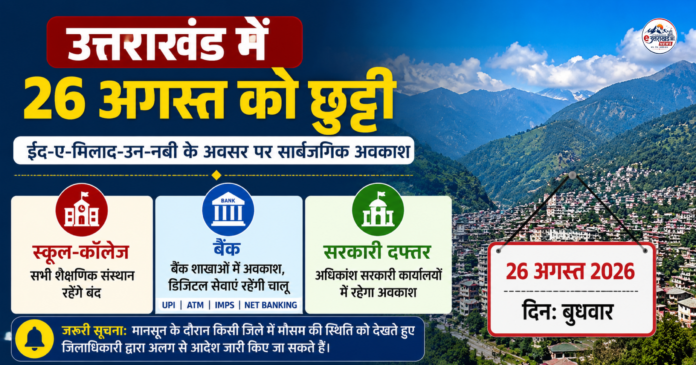 Uttarakhand Holiday 26 August