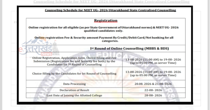 उत्तराखंड NEET काउंसलिंग 2026